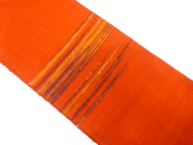 手織り節紬霞模様織出し名古屋帯